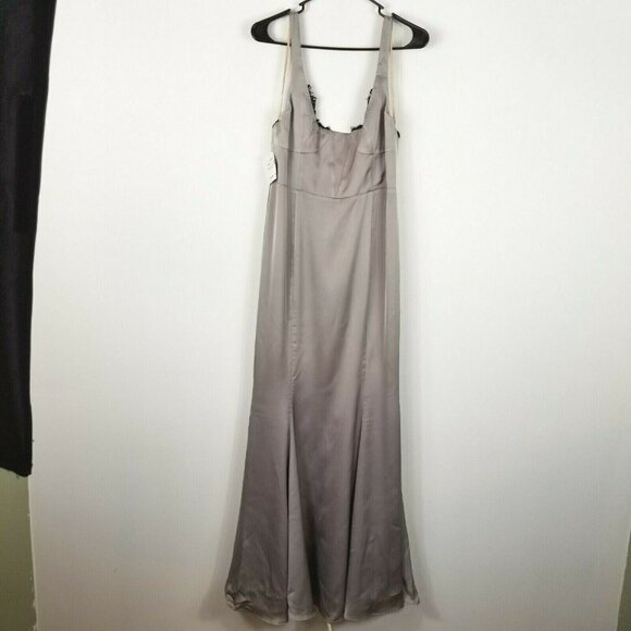 Fame And Partners Womens Gray Gown Sleeveless Scoop Neck Long Maxi Dress Size 10 - Picture 4 of 7